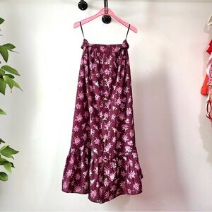 NWT Scarlet Darkness Floral Victorian Skirt in Wine Red Floral Small